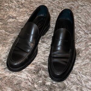 Tod's Black Leather Loafers